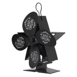 Stove Fans 4 Blades Heat Powered Low Noise High Temperature Resistant Fireplace Fan for HomeBlack
