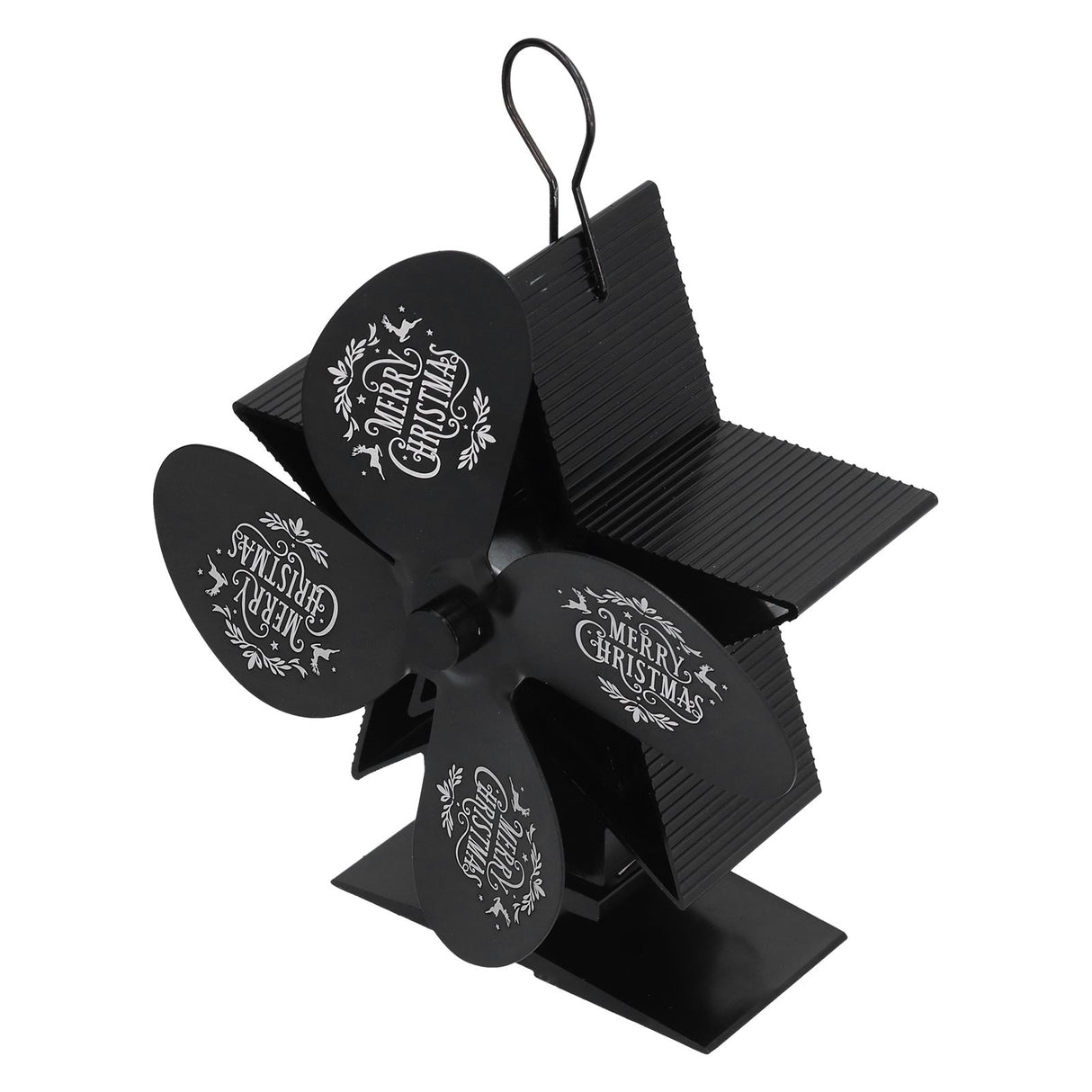 Stove Fans 4 Blades Heat Powered Low Noise High Temperature Resistant Fireplace Fan for HomeBlack