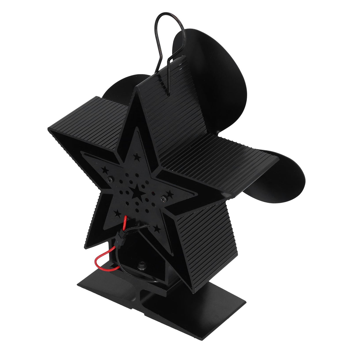 Stove Fans 4 Blades Heat Powered Low Noise High Temperature Resistant Fireplace Fan for HomeBlack