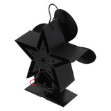 Stove Fans 4 Blades Heat Powered Low Noise High Temperature Resistant Fireplace Fan for HomeBlack