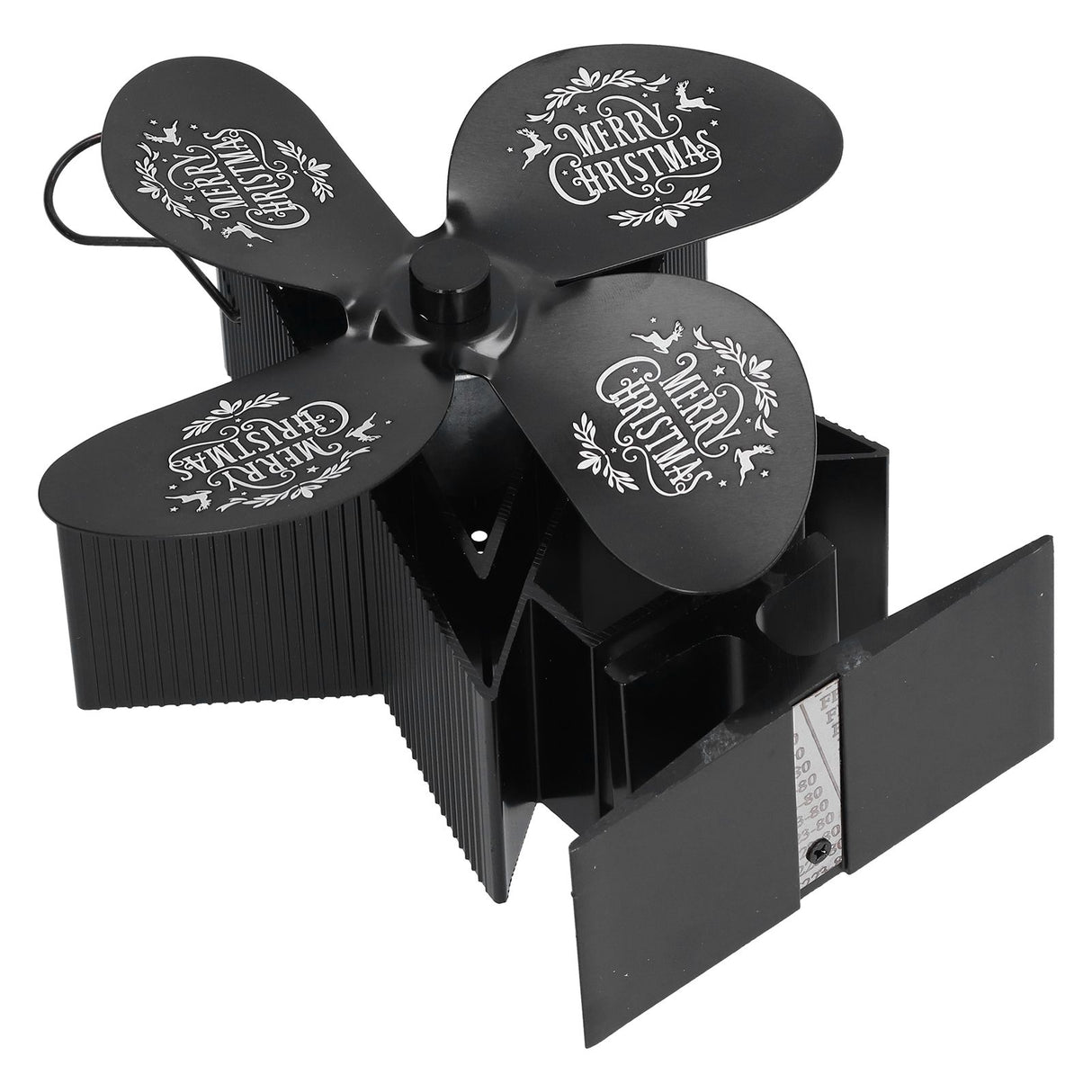 Stove Fans 4 Blades Heat Powered Low Noise High Temperature Resistant Fireplace Fan for HomeBlack