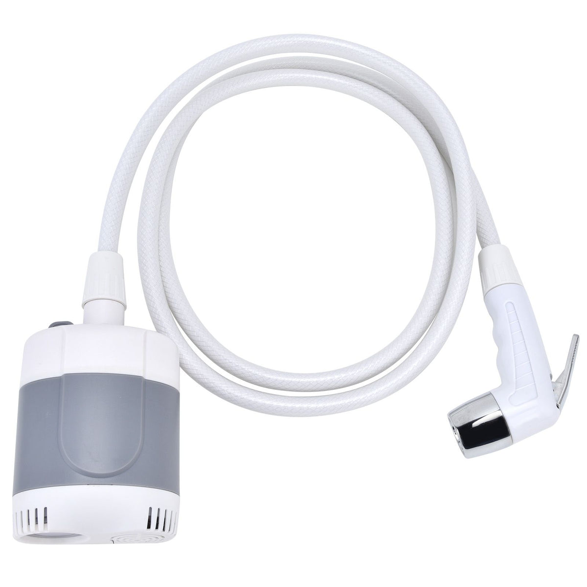 Portable Outdoor Shower Set Camping Shower Pump Handheld Sprayer for Hiking Traveling USB Charging(GrayWhite )