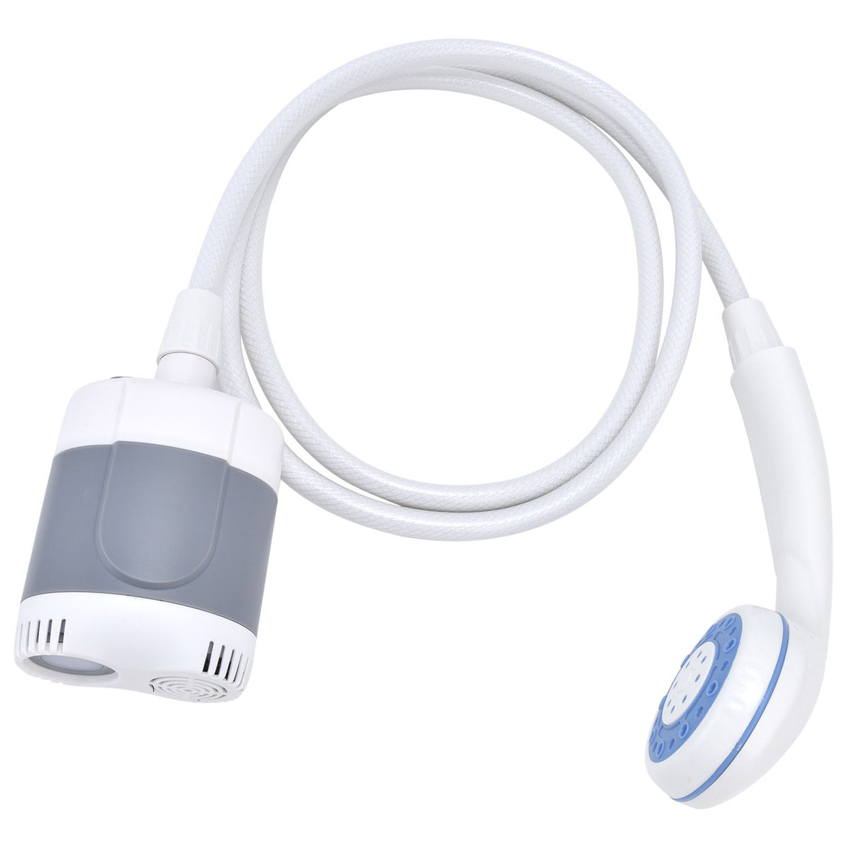 Portable Outdoor Shower Set Camping Shower Pump Handheld Sprayer for Hiking Traveling USB Charging(GrayWhite )