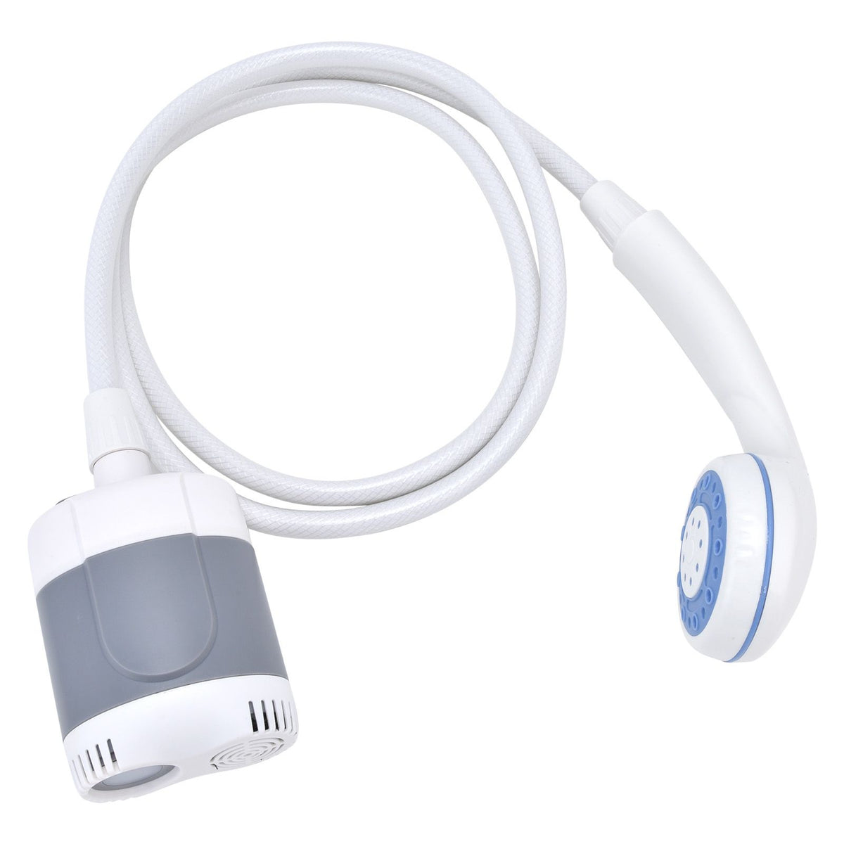 Portable Outdoor Shower Set Camping Shower Pump Handheld Sprayer for Hiking Traveling USB Charging(GrayWhite )