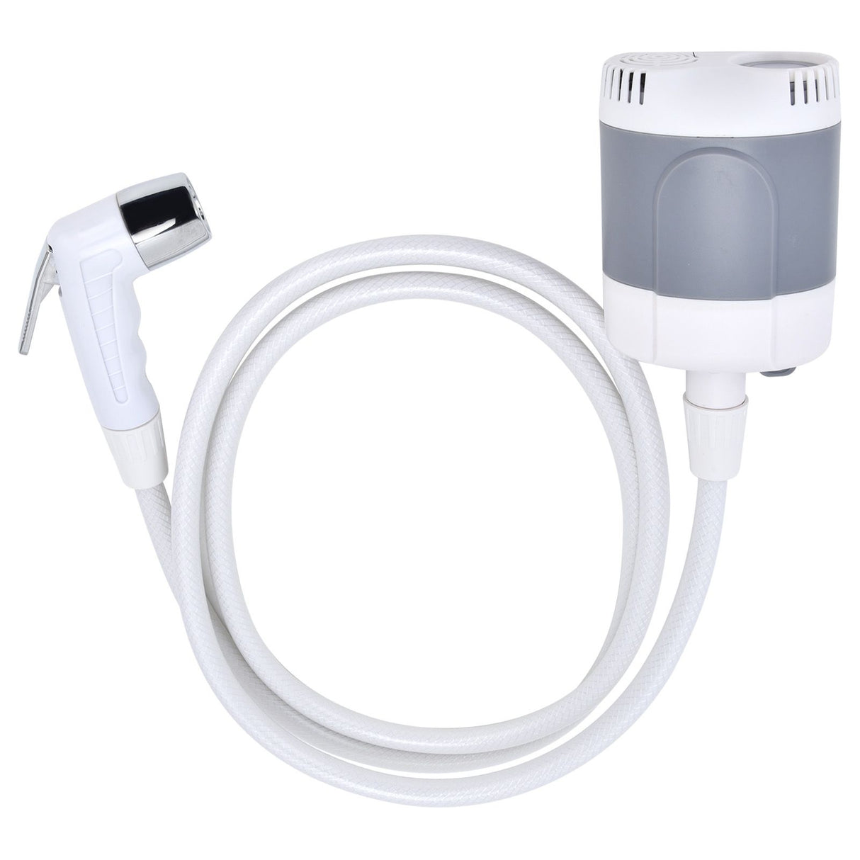 Portable Outdoor Shower Set Camping Shower Pump Handheld Sprayer for Hiking Traveling USB Charging(GrayWhite )