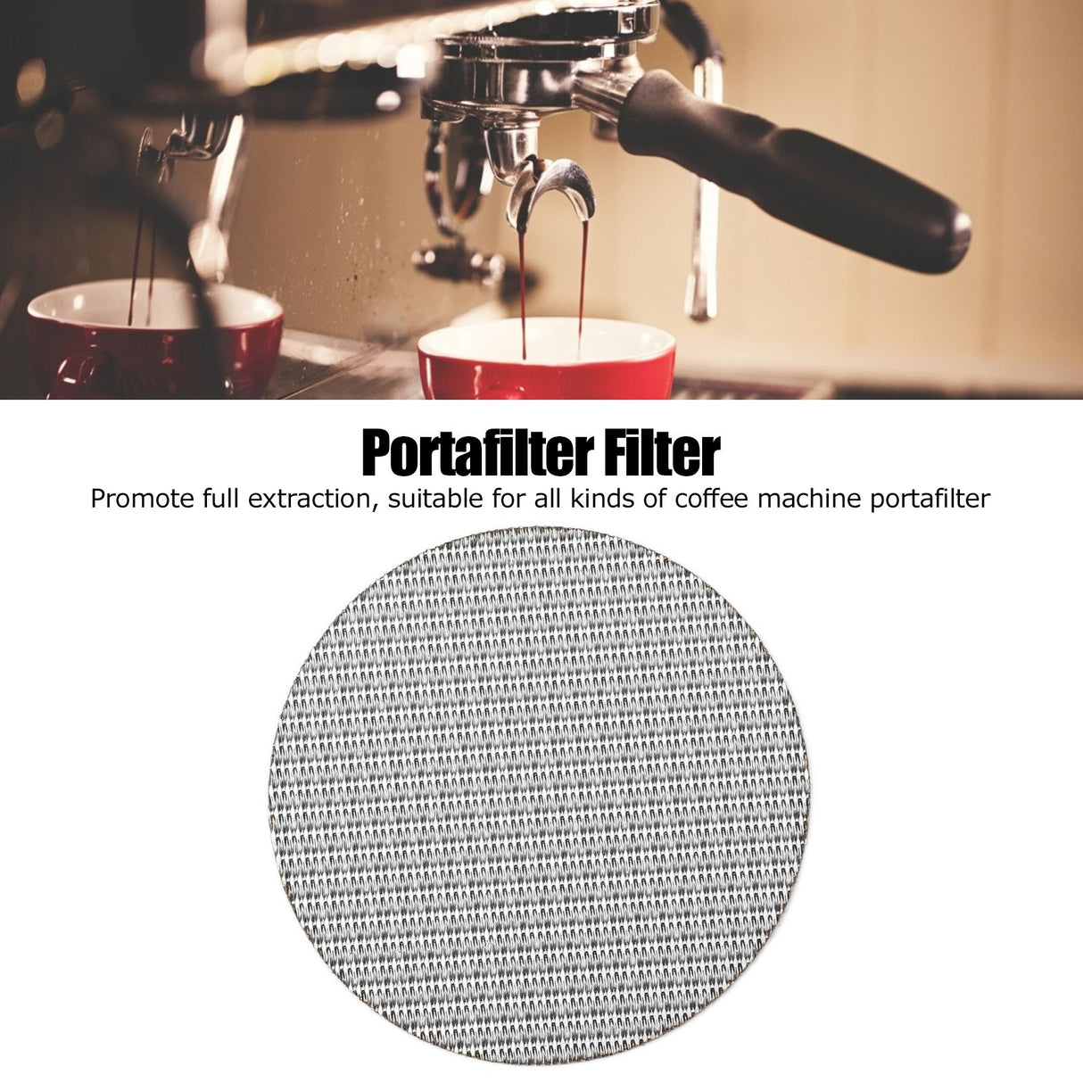 Coffee Portafilter Screen Reusable 316 Stainless Steel Puck Screen Filter Accessory 100μm Filter Fineness58.5mm / 2.3in