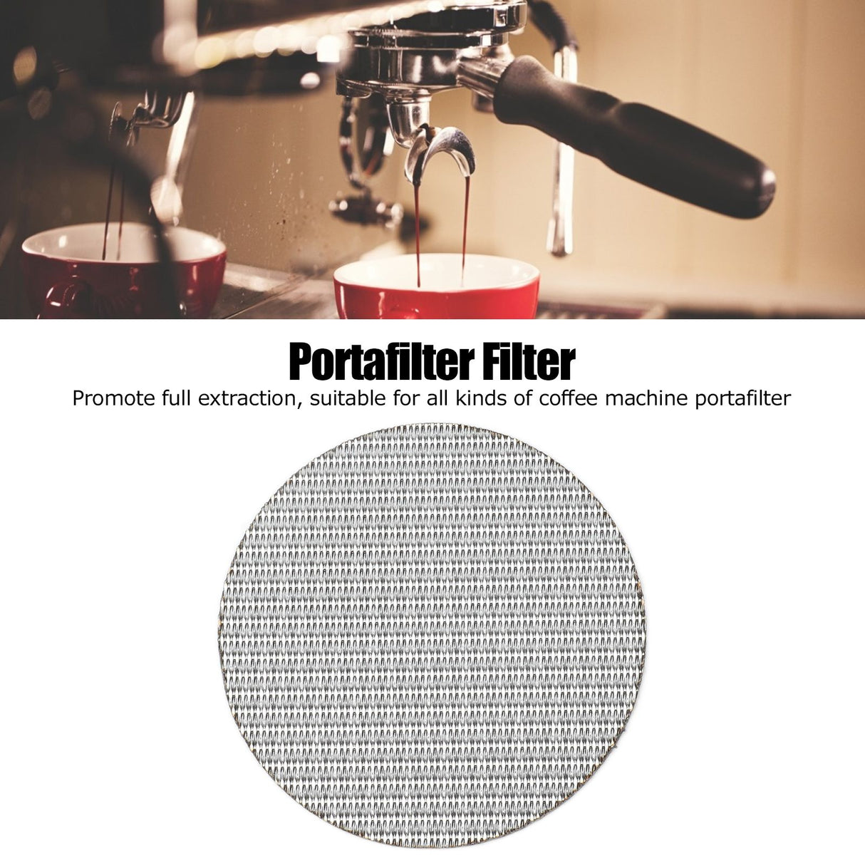Coffee Portafilter Puck Screen Food Grade Stainless Steel Coffee Making Filter Screen 50μm Filter Fineness58.5mm / 2.3in