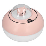 300ml LED Desk Humidifier White Pink USB Powered Mute Colorful Large Capacity Air Humidifier for Home Office - Side View