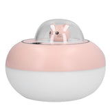 300ml LED Desk Humidifier White Pink USB Powered Mute Colorful Large Capacity Air Humidifier for Home Office - Top-Down View
