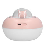 300ml LED Desk Humidifier White Pink USB Powered Mute Colorful Large Capacity Air Humidifier for Home Office - Low Angle