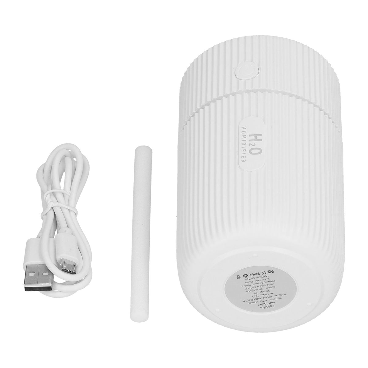 Mini Humidifier with Colorful Light Desktop Humidifier USB Powered for Car Office Room BedroomWhite