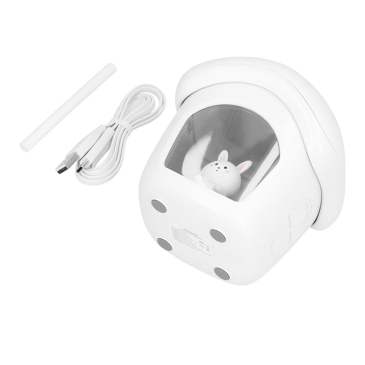 Air Humidifier USB Charging 2 Gears Smart Portable Desk Humidifier with 350ml Visible Water TankWhite