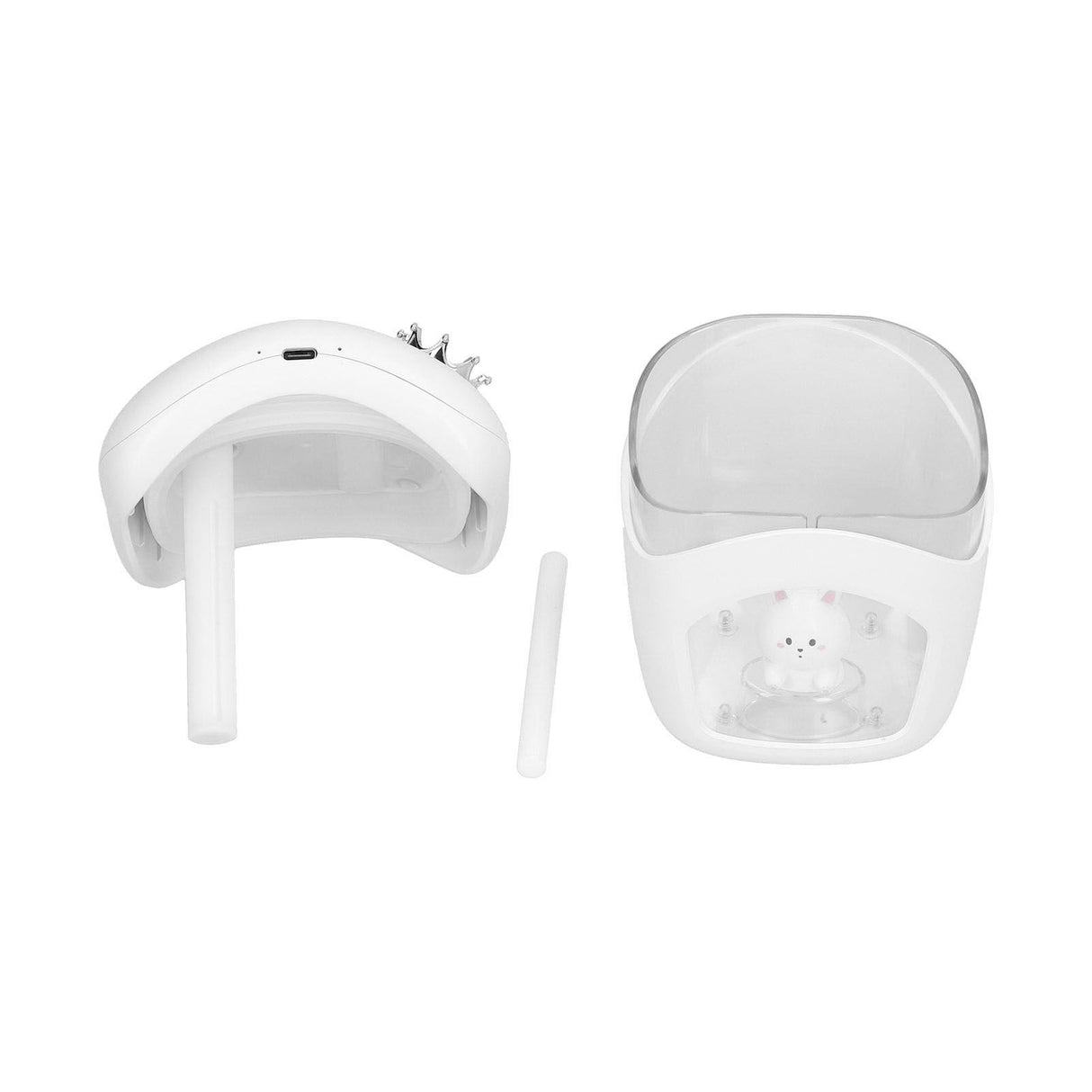 Air Humidifier USB Charging 2 Gears Smart Portable Desk Humidifier with 350ml Visible Water TankWhite