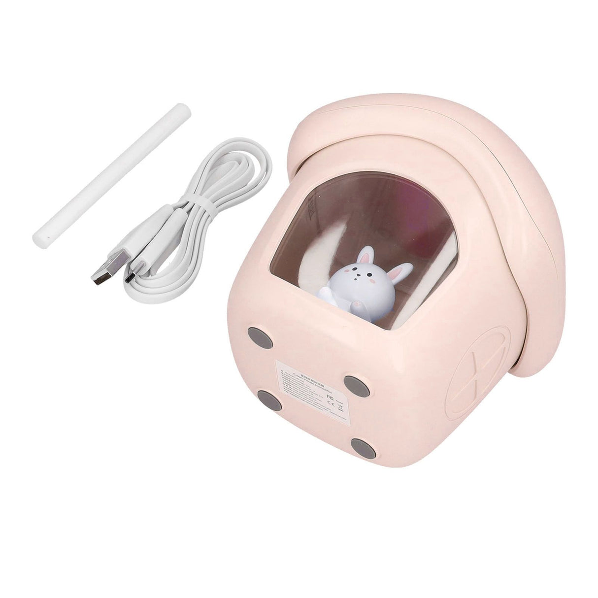 Air Humidifier USB Charging 2 Gears Smart Portable Desk Humidifier with 350ml Visible Water TankPink