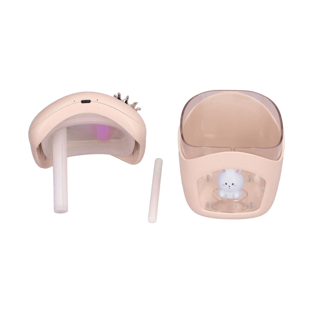Air Humidifier USB Charging 2 Gears Smart Portable Desk Humidifier with 350ml Visible Water TankPink
