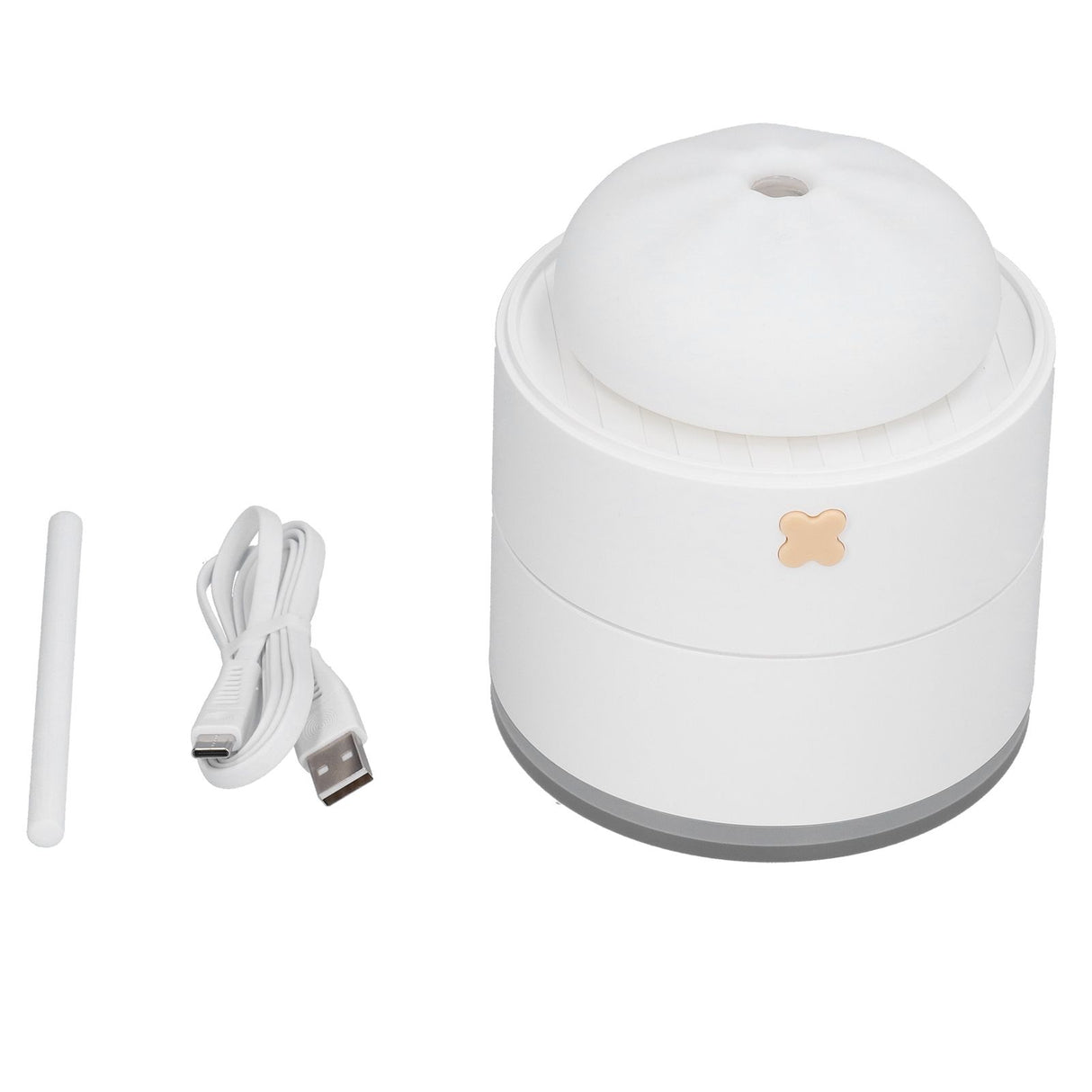400ml Steamed Bun Shape Air Humidifier 2 Gears Adjustable Desktop Humidifier USB PoweredWhite