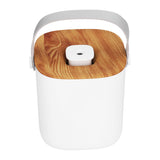 600ml Portable Humidifier USB Charging Nanometer Atomizing Desktop Humidifier Wood Grain 30ml/h - Close-Up Angle