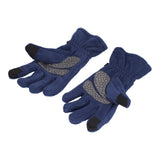 Windproof Gloves Induced Wearable Thickened Non Slip Blue Winter Gloves for Outdoor RidingS - Top-Down View