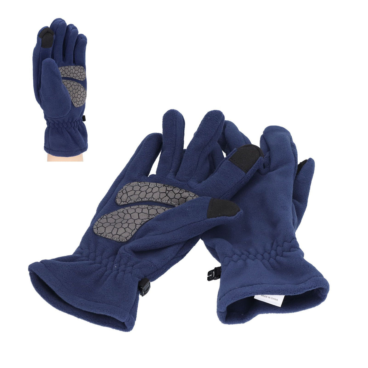 Windproof Gloves Induced Wearable Thickened Non Slip Blue Winter Gloves for Outdoor RidingS