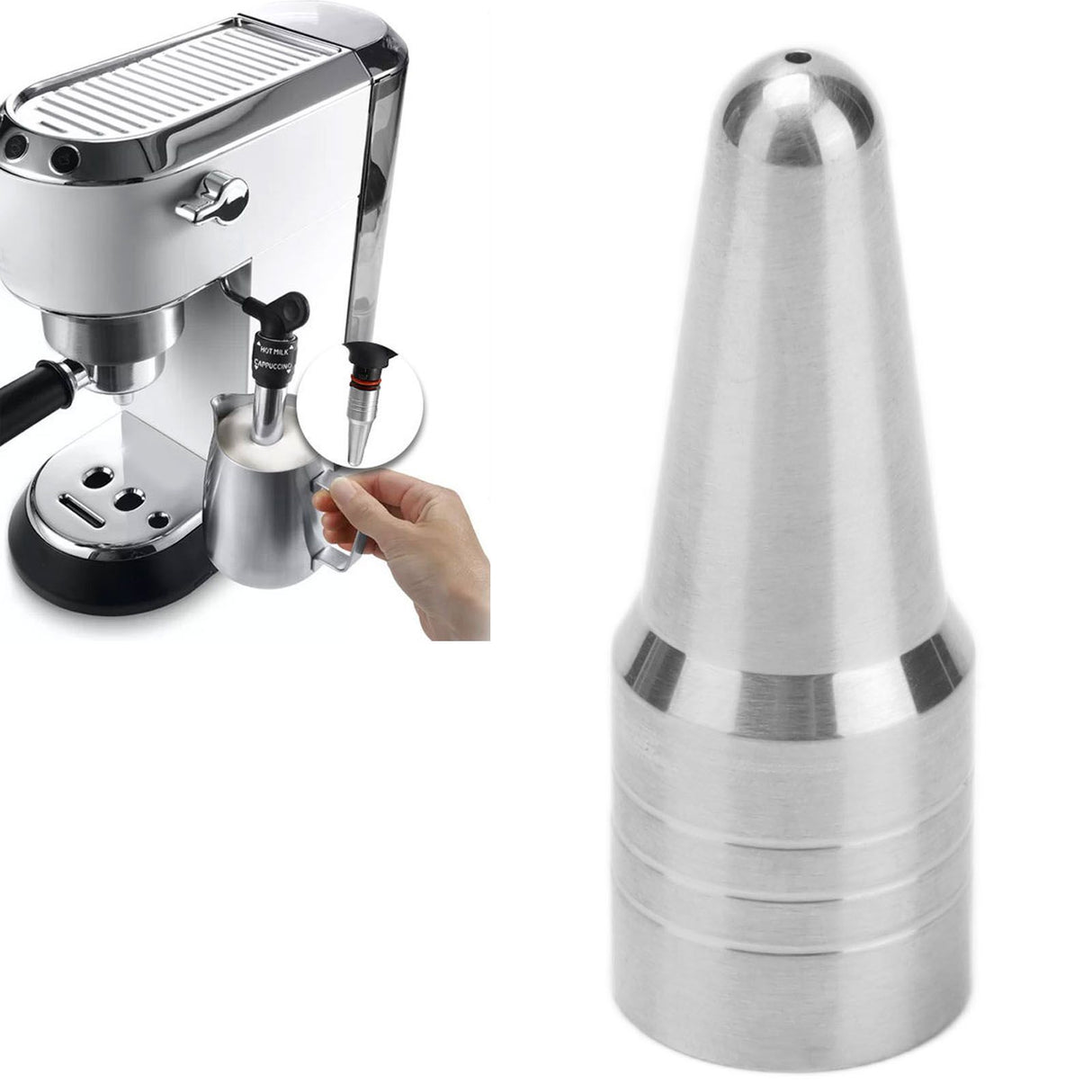Stainless Steel Steam Nozzle with Rubber Rings for Delonghi EC680 EC685 ECP3420 Coffee Machine