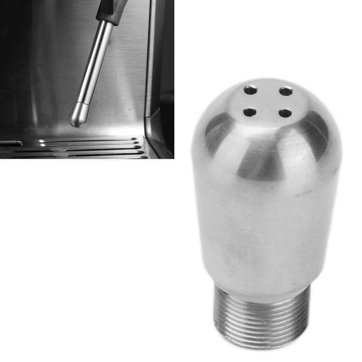 Coffee Machine Steam Nozzle Food Grade Stainless Steel Milk Frother Spout for Barsetto BAE01 BAE024 Holes