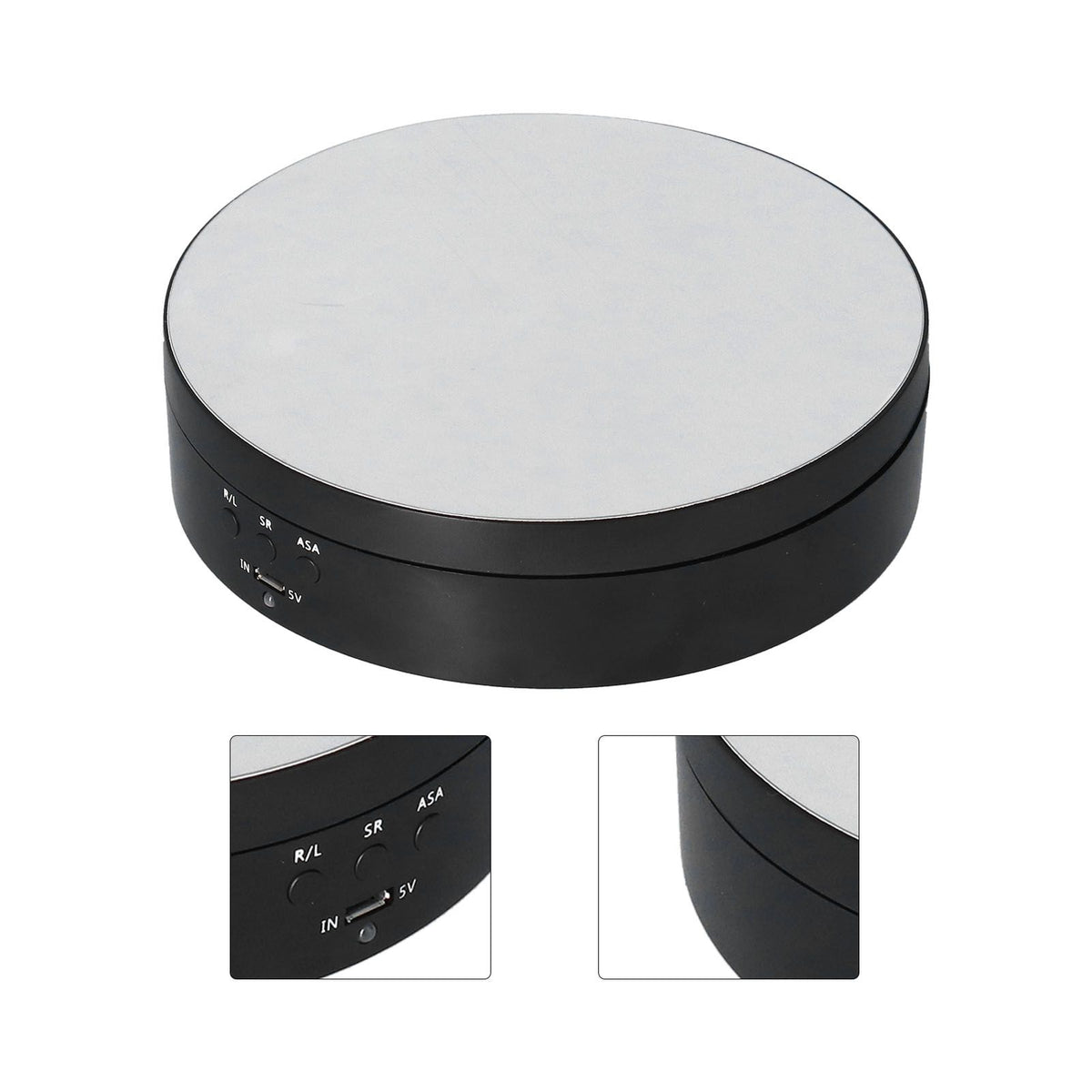 Motorized Rotating Display Stand 138mm Electric Rotating Turntable 3 Speed Adjustable USB Powered Jewelry Display BracketBlack