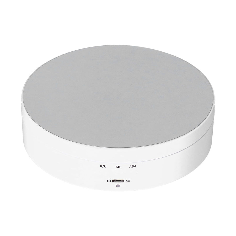 Motorized Rotating Display Stand 138mm Electric Rotating Turntable 3 Speed Adjustable USB Powered Jewelry Display BracketWhite