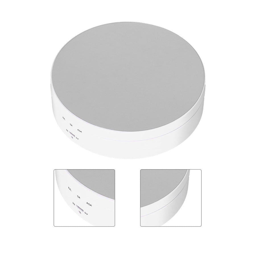 Motorized Rotating Display Stand 138mm Electric Rotating Turntable 3 Speed Adjustable USB Powered Jewelry Display BracketWhite