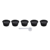 5Pcs 50ml Coffee Capsule Reusable Coffee Filter Cup with Spoon for DOLCE GUSTO Coffee MachineBlack
