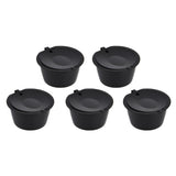 5Pcs 50ml Coffee Capsule Reusable Coffee Filter Cup with Spoon for DOLCE GUSTO Coffee MachineBlack