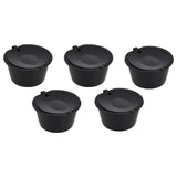 5Pcs 50ml Coffee Capsule Reusable Coffee Filter Cup with Spoon for DOLCE GUSTO Coffee MachineBlack