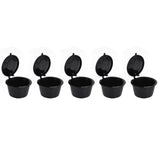5Pcs 50ml Coffee Capsule Reusable Coffee Filter Cup with Spoon for DOLCE GUSTO Coffee MachineBlack