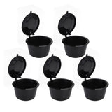 5Pcs 50ml Coffee Capsule Reusable Coffee Filter Cup with Spoon for DOLCE GUSTO Coffee MachineBlack