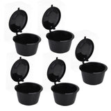 5Pcs 50ml Coffee Capsule Reusable Coffee Filter Cup with Spoon for DOLCE GUSTO Coffee MachineBlack