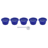 5Pcs 50ml Coffee Capsule Reusable Coffee Filter Cup with Spoon for DOLCE GUSTO Coffee MachineRoyal Blue