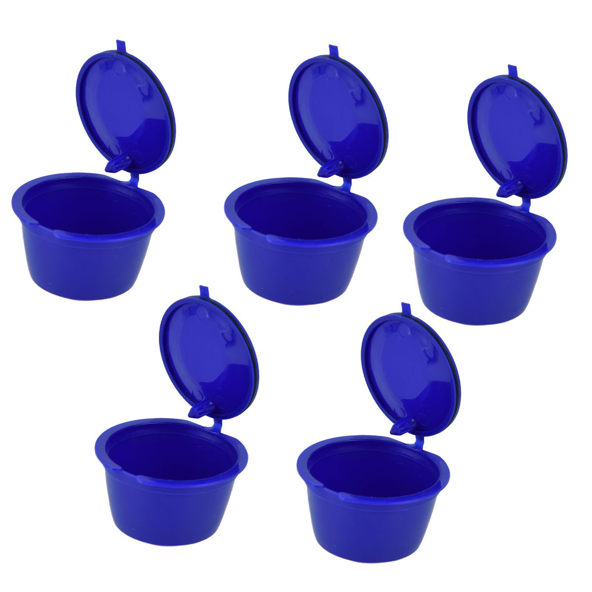 5Pcs 50ml Coffee Capsule Reusable Coffee Filter Cup with Spoon for DOLCE GUSTO Coffee MachineRoyal Blue