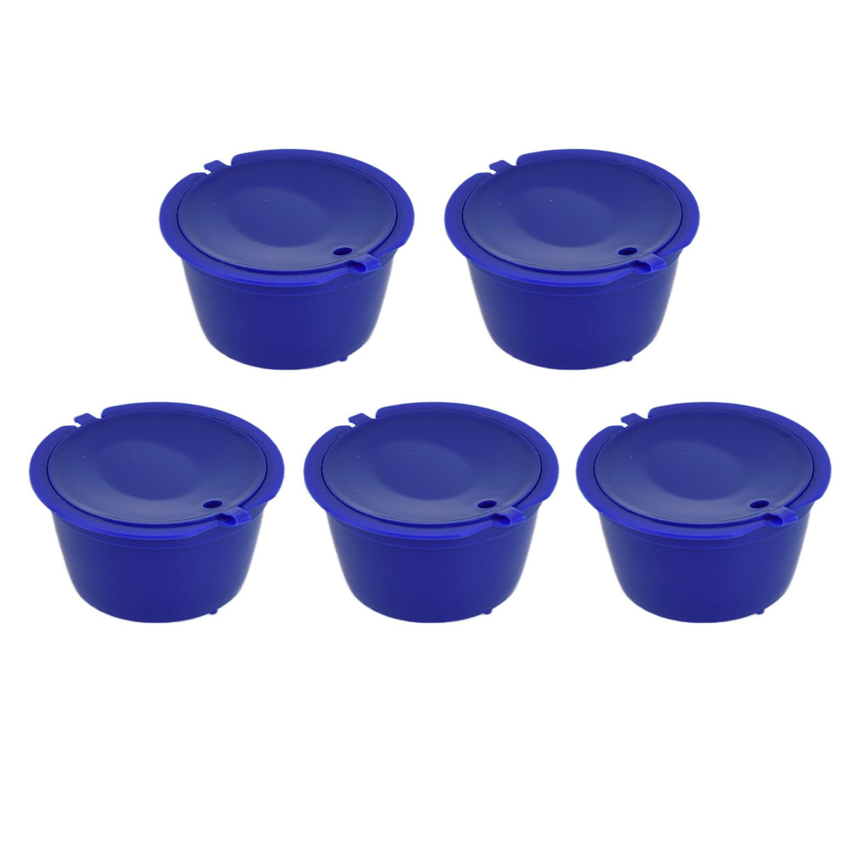 5Pcs 50ml Coffee Capsule Reusable Coffee Filter Cup with Spoon for DOLCE GUSTO Coffee MachineRoyal Blue
