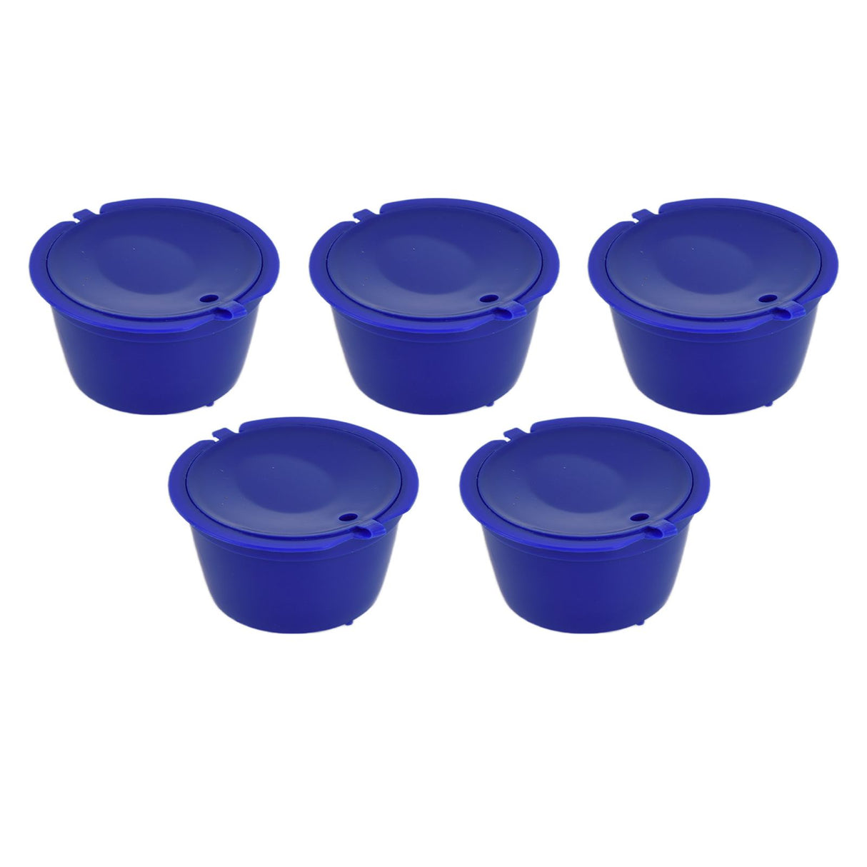 5Pcs 50ml Coffee Capsule Reusable Coffee Filter Cup with Spoon for DOLCE GUSTO Coffee MachineRoyal Blue