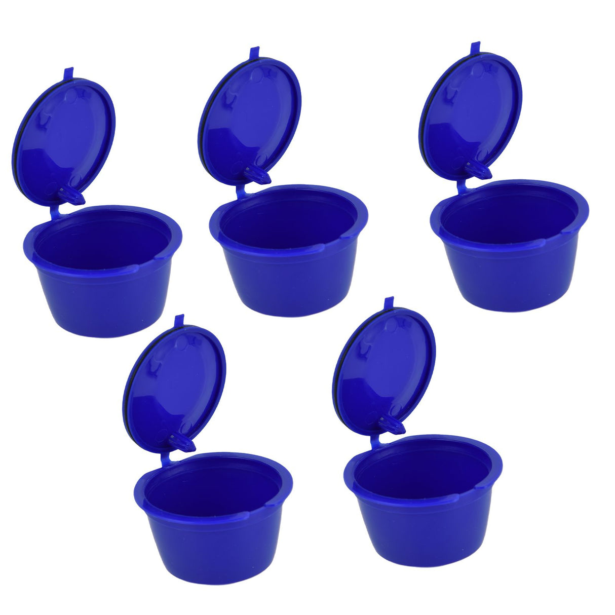 5Pcs 50ml Coffee Capsule Reusable Coffee Filter Cup with Spoon for DOLCE GUSTO Coffee MachineRoyal Blue