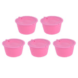5Pcs 50ml Coffee Capsule Reusable Coffee Filter Cup with Spoon for DOLCE GUSTO Coffee MachinePink - Side View