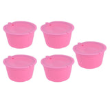 5Pcs 50ml Coffee Capsule Reusable Coffee Filter Cup with Spoon for DOLCE GUSTO Coffee MachinePink
