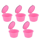 5Pcs 50ml Coffee Capsule Reusable Coffee Filter Cup with Spoon for DOLCE GUSTO Coffee MachinePink