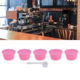 5Pcs 50ml Coffee Capsule Reusable Coffee Filter Cup with Spoon for DOLCE GUSTO Coffee MachinePink