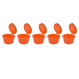 5Pcs 50ml Coffee Capsule Reusable Coffee Filter Cup with Spoon for DOLCE GUSTO Coffee MachineOrange