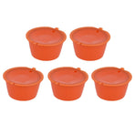 5Pcs 50ml Coffee Capsule Reusable Coffee Filter Cup with Spoon for DOLCE GUSTO Coffee MachineOrange
