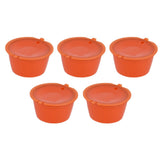 5Pcs 50ml Coffee Capsule Reusable Coffee Filter Cup with Spoon for DOLCE GUSTO Coffee MachineOrange - Top-Down View