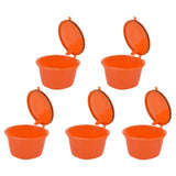 5Pcs 50ml Coffee Capsule Reusable Coffee Filter Cup with Spoon for DOLCE GUSTO Coffee MachineOrange