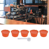 5Pcs 50ml Coffee Capsule Reusable Coffee Filter Cup with Spoon for DOLCE GUSTO Coffee MachineOrange