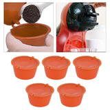 5Pcs 50ml Coffee Capsule Reusable Coffee Filter Cup with Spoon for DOLCE GUSTO Coffee MachineOrange - Extra Image