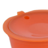 5Pcs 50ml Coffee Capsule Reusable Coffee Filter Cup with Spoon for DOLCE GUSTO Coffee MachineOrange
